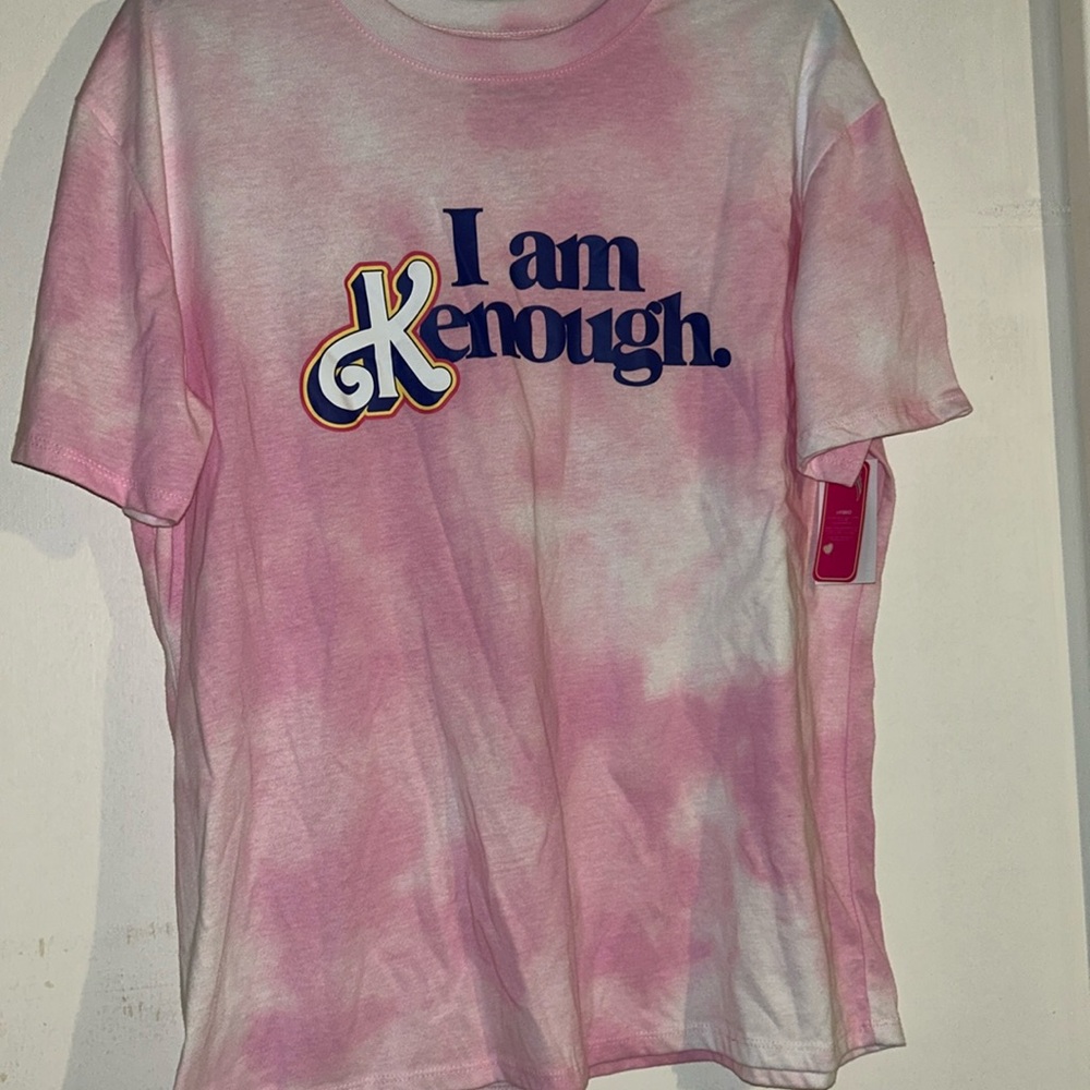NWT Barbie the Movie Medium I Am Kenough Pink tie dye tshirt womens